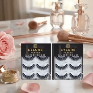 Luxe Eyelashes Eylure Silk False 2 Packs of 3 Count Multi Piece Bundle Lot Set